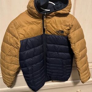 The North Face Tan and Navy Hooded Jacket